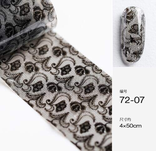 9 seal black nail foil lace black flower spring starry sky Neirudeko sticker nail art foil 50cm (01-09)