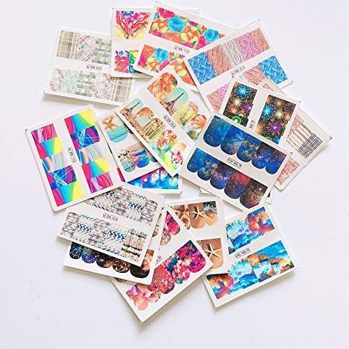 48 pieces Nail Art seal Hamizu decal water transfer sticker pasted sweater pattern colorful design Women, Girls, Children's ultra-thin children nail sticker cute work or casual nail decoration 10207