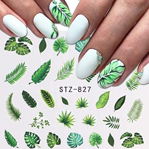 Frcolor nail seal watercolor-like nail sticker leaves and flower design nail art seal self-adhesive nail polish decorated 29-sheet set (mixed colors)