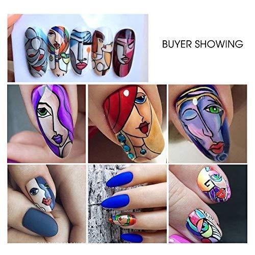 16 pieces Nail Art seal Hamizu decal water transfer sticker pasted abstract art style Women, Girls, Children's ultra-thin children nail sticker cute work or casual nail decoration 10080