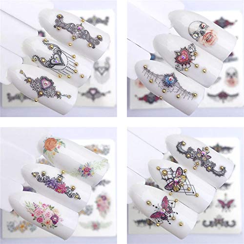 19 pieces Nail Art seal Hamizu decal water transfer sticker pasted Fùgǔ 2/5000 retro dream net catcher Women, Girls, Children's ultra-thin children nail sticker cute work or casual nail decoration 10064