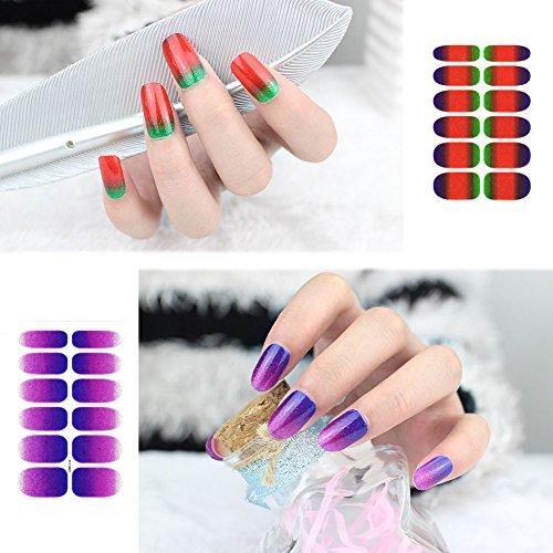 FANOSHON 6 seat gel nail seal stick only 3D gradient glitter nail sticker nail design nail art tool Nail Care Treatments