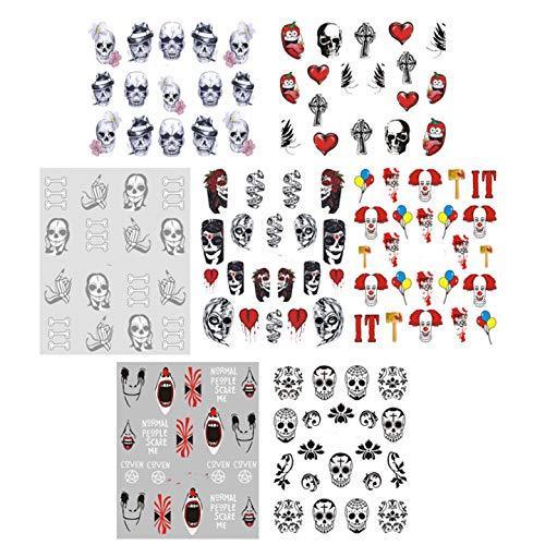 25 pieces Nail Art seal Hamizu decal water transfer sticker pasted Halloween clown style Women, Girls, Children's ultra-thin children nail sticker cute work or casual nail decoration 10192