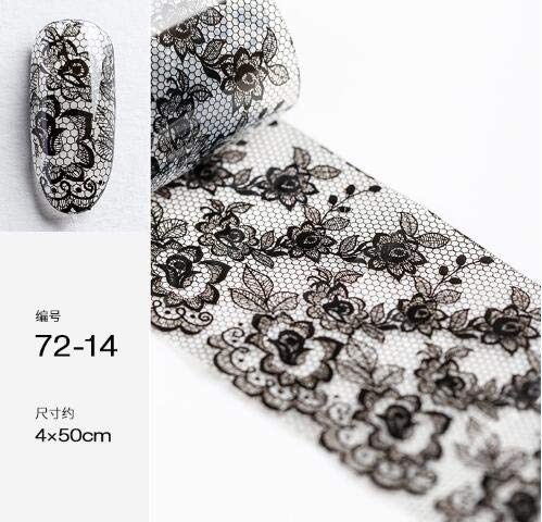 10 seal black nail foil lace black flower spring starry sky Neirudeko sticker nail art foil 50cm (11-20)