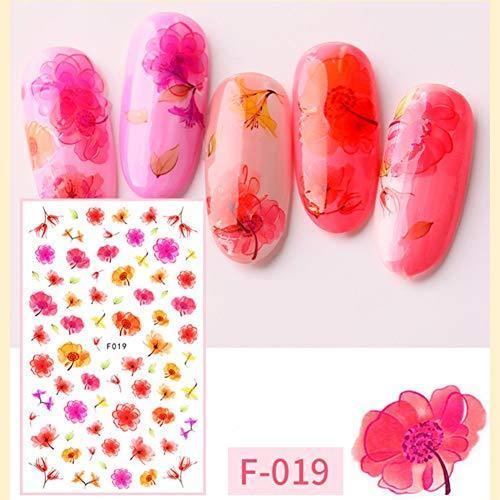 4 sheet dried flower nail seal sticker deco flower pattern 3D seal Nail Art