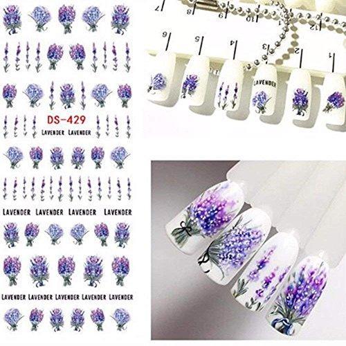 4 sheet dried flower nail seal sticker deco flower pattern 3D seal Nail Art