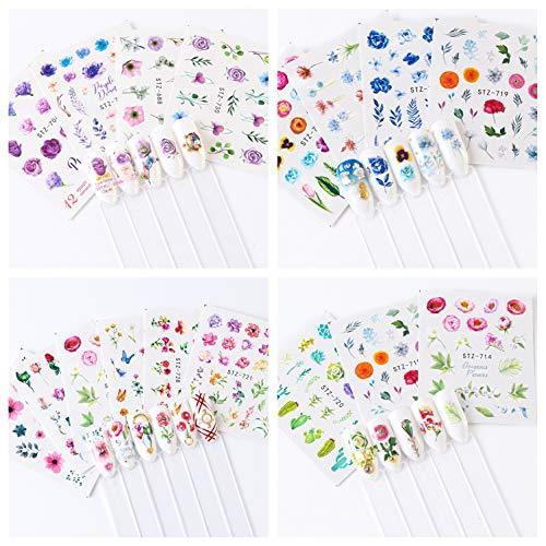 48-sheet set floral Nail Art seal 3D colorful flower nail sticker flower pattern nail seal sticker Deco Nail Art Decoration