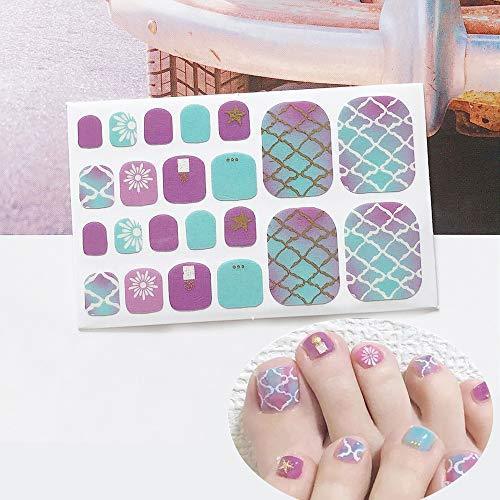 Nail seal foot LATTCURE nail sticker foot cute fashionable nail stick full cover type for the gel nail seal with a file only in the gel nail is finished! "132 pieces / 6 pieces"