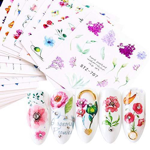 48-sheet set floral Nail Art seal 3D colorful flower nail sticker flower pattern nail seal sticker Deco Nail Art Decoration