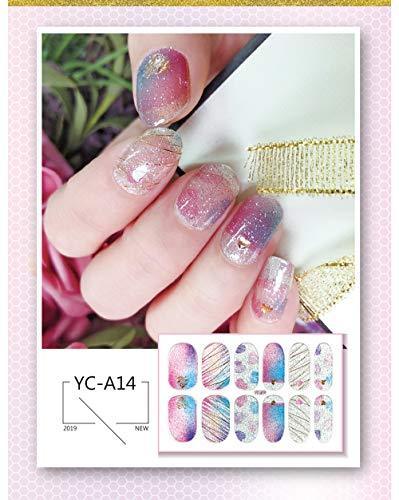 ANPHSIN nail seal 16 piece set - put some lame gradient transparent Glossy just gorgeous manicure nail art nail wrap nail sticker nail accessories cute popular fashionable nail