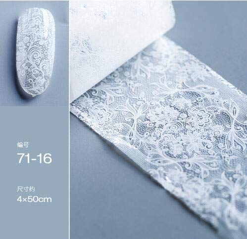 10 seal white nail foil lace white flowers in spring starry sky Neirudeko sticker nail art foil 50cm (11-20)