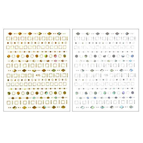 Frcolor nail seal 3D nail sticker gold moon star design Nail Art seal nail for decorative stick only manicure accessories 10-sheet set (random pattern)