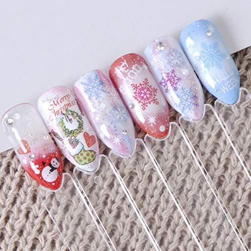 16 pieces Christmas Nail Art seal Hamizu manicure set women just stick decals water transfer stickers 3D, girl, Children's ultra-thin children nail sticker cute work or casual nail decoration 10039