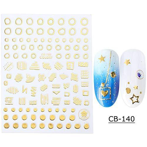 8 sheets / set Gold constellation geometry nail 3D seal nail seal sticker Nail Art