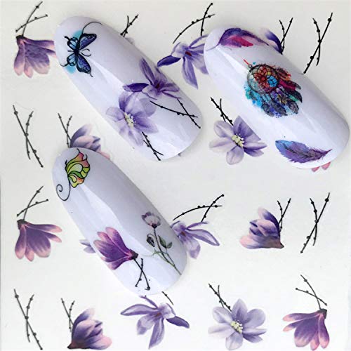 Furuneiru Tips Nail nail sticker blooming flower Nail sticker lavender nail art water transfer sticker decal -YZW-3047-,