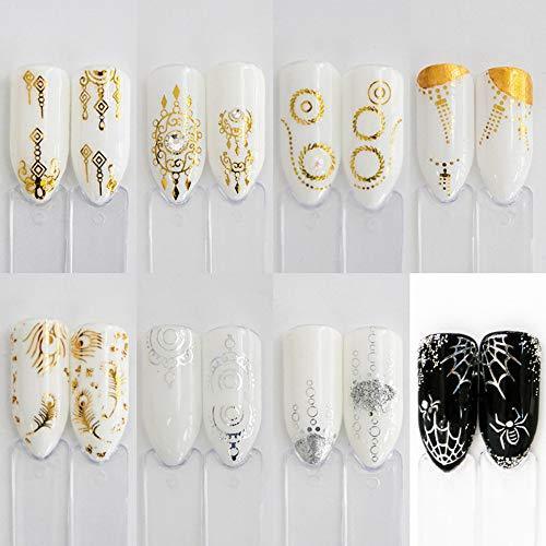 30-sheet set Gold & Silver feather nail seal water Nail sealing gel nail self nail resin