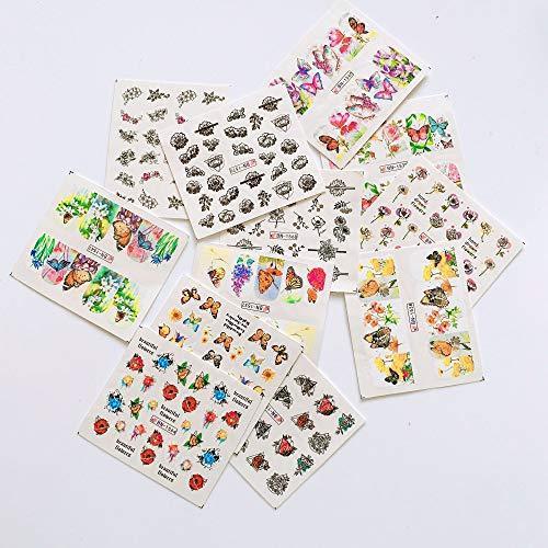 Butterfly flower design woman stuck 24 pieces Nail Art seal Hamizu decal water transfer stickers, girl, Children's ultra-thin children nail sticker cute work or casual nail decoration 10208