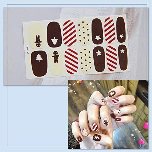 Nail sticker affixed only manicure nail art nail wrap nail accessories women ladies present gift cute popular fashionable senior nail seal -6 sheets Christmas style