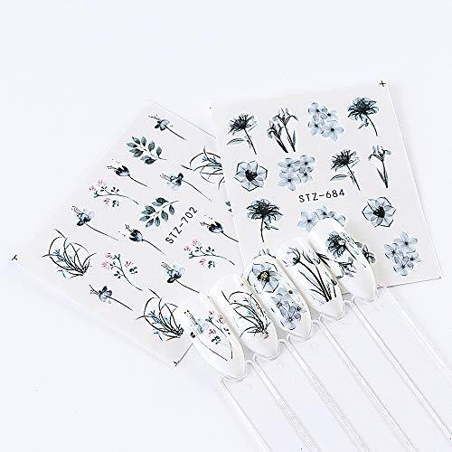 24 pieces floral nail art seal stick only manicure popular nail seal 3D stick only manicure set Women, Girls, Children's ultra-thin children nail sticker cute flower, work and casual nail decoration