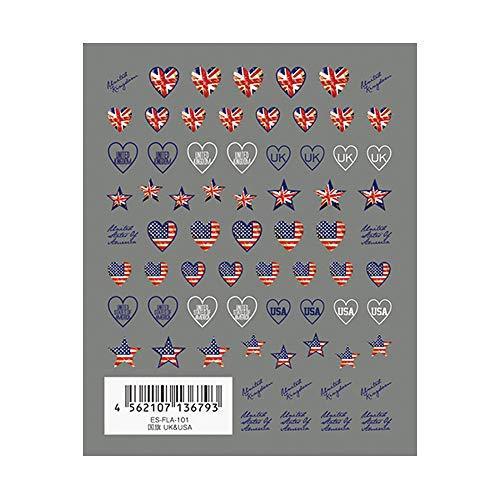 TSUMEKIRA (Tsumekira) nail seal es Flag UK (United Kingdom) & USA (America) ES-FLA-101 multi-color