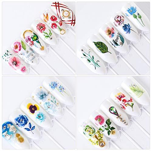 48-sheet set floral Nail Art seal 3D colorful flower nail sticker flower pattern nail seal sticker Deco Nail Art Decoration