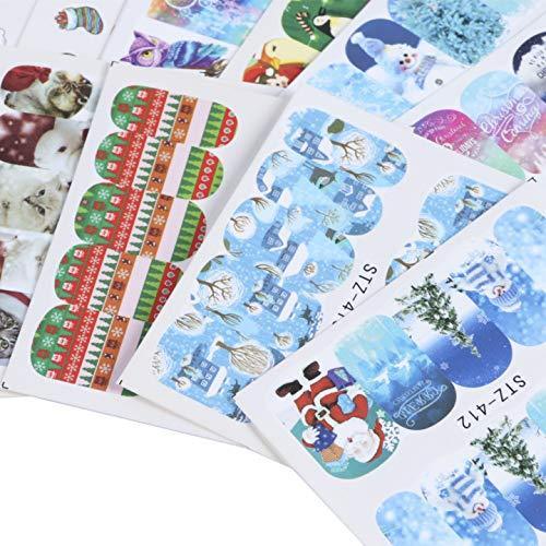 16 pieces Christmas Nail Art seal Hamizu manicure set women just stick decals water transfer stickers 3D, girl, Children's ultra-thin children nail sticker cute work or casual nail decoration 10039