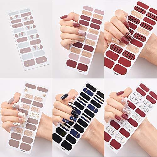 NAILDOKI damage-free nail seal Nail Sticker nail wrap nail accessories real nail Gers sticker woman cute popular fashionable senior -6 sheets