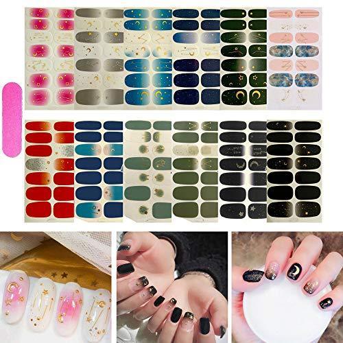 Just put nail seal 12 pieces set the moon and stars nail wrap nail sticker nail accessories women simple ladies present gift cute popular fashionable nail parts (10156)