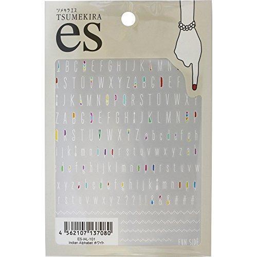 TSUMEKIRA (Tsumekira) nail seal es Indian Alphabet White ES-IAL-101 multi-color