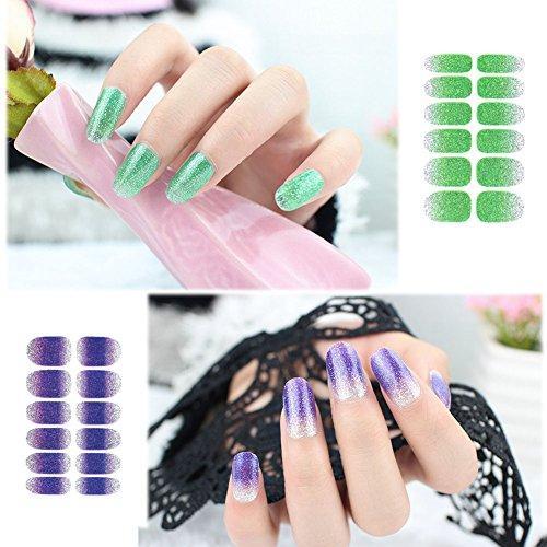 FANOSHON 6 seat gel nail seal stick only 3D gradient glitter nail sticker nail design nail art tool Nail Care Treatments