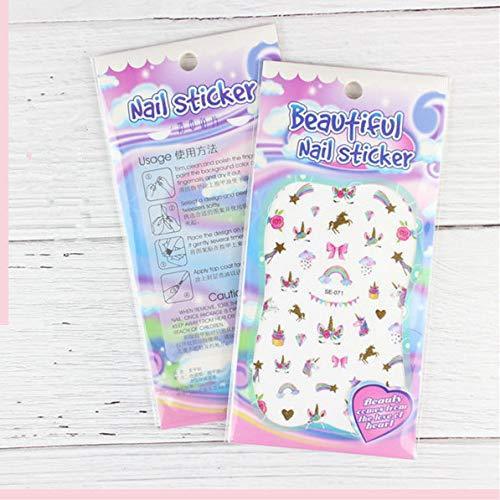 7-sheet set (about 300 kinds) nail seal Unicorn cute stick only children adult nail sticker eco material pregnant women can also be used