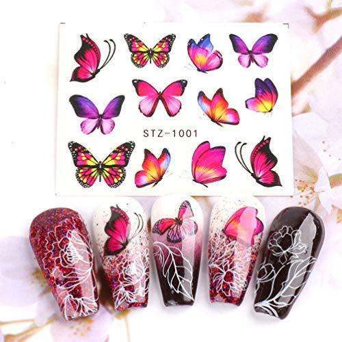 Frcolor nail seal butterfly nail sticker dry flower nail art seal stick only gel nail manicure sticker 30 piece set (mixed pattern)