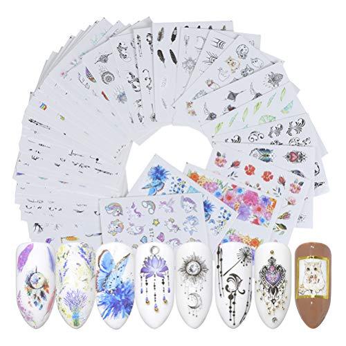 Manicure 40-sheet set just stick to Frcolor nail seal 3D nail sticker water nail foil design Nail Art seal claw