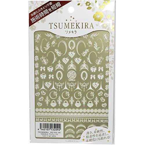 TSUMEKIRA (Tsumekira) nail seal YAGALA produce 1 Lace it up! White NN-YGL-101 1 sheet multi-color