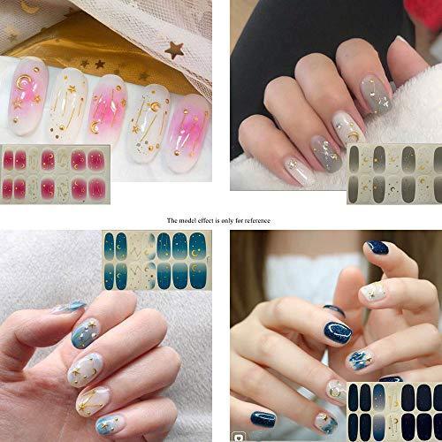 Just put nail seal 12 pieces set the moon and stars nail wrap nail sticker nail accessories women simple ladies present gift cute popular fashionable nail parts (10156)