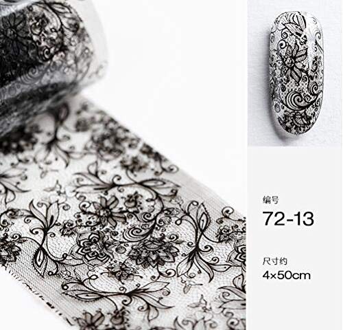 10 seal black nail foil lace black flower spring starry sky Neirudeko sticker nail art foil 50cm (11-20)