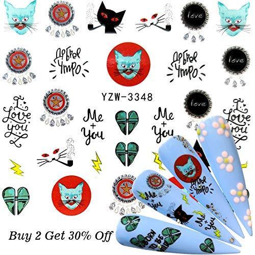 CLSMD 2020 years 1 sheet nail sticker butterfly / flower / leaf summer of colorful water transfer nail jewelry UV Gel Polish DIY decals (color: YZW 3346)