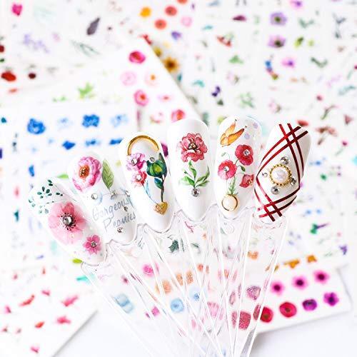 48-sheet set floral Nail Art seal 3D colorful flower nail sticker flower pattern nail seal sticker Deco Nail Art Decoration