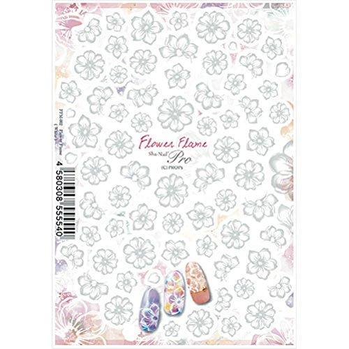 Sha-Nail Pro Nail seal Flower frame (White) Art material