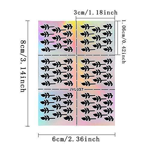 HGFF 72 pieces 36 Design Nail Vinyl Nail stencil sticker decal sheet set for diy nail art design, 12 sheets (3sheet)