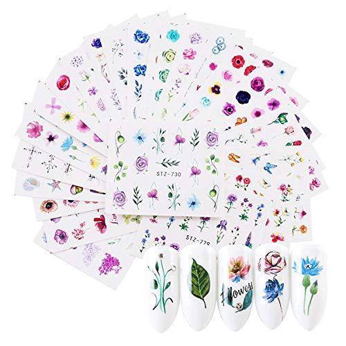 48-sheet set floral Nail Art seal 3D colorful flower nail sticker flower pattern nail seal sticker Deco Nail Art Decoration