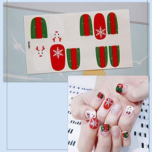 Nail sticker affixed only manicure nail art nail wrap nail accessories women ladies present gift cute popular fashionable senior nail seal -6 sheets Christmas style