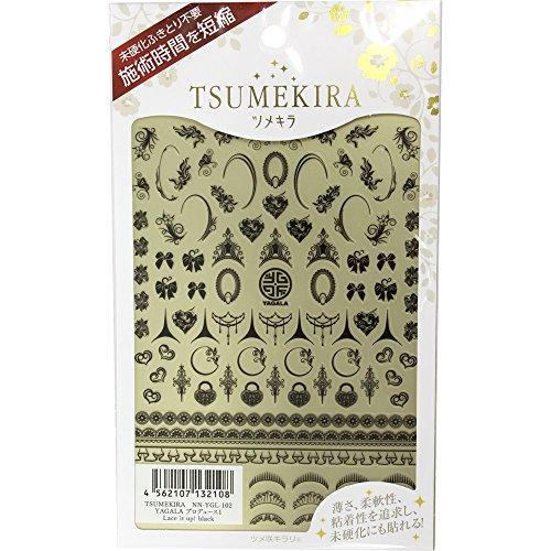 TSUMEKIRA (Tsumekira) nail seal YAGALA produce 1 Lace it up! Black NN-YGL-102 1 sheet multi-color