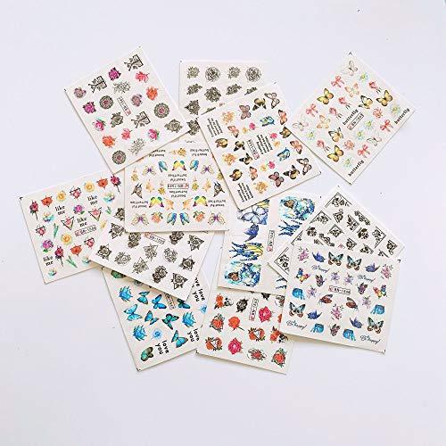 Butterfly flower design woman stuck 24 pieces Nail Art seal Hamizu decal water transfer stickers, girl, Children's ultra-thin children nail sticker cute work or casual nail decoration 10208