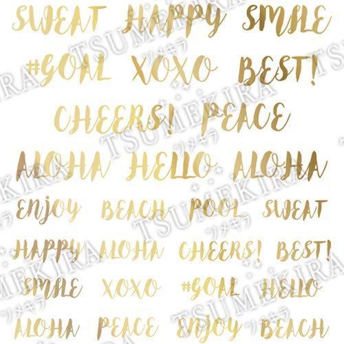 TSUMEKIRA (Tsumekira) nail seal JUNX produce 3 word pattern matte gold SG-JUX-105 1 sheet multi-color