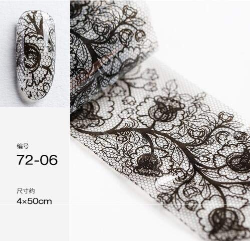 9 seal black nail foil lace black flower spring starry sky Neirudeko sticker nail art foil 50cm (01-09)