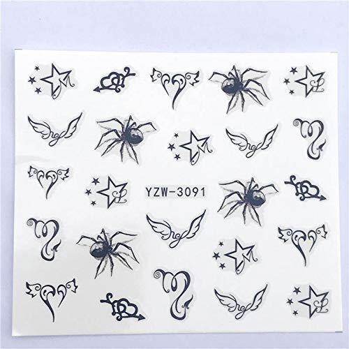 DSBH YZWLE 1 PC hot nail sticker black butterfly Note beauty water transfer Stamping Nail Art Tips Nail Decoration Manicure Sticker (Color: YZW 3096)