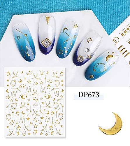 4 seat constellation month star gold nail seal sticker Deco 3D seal Nail Art