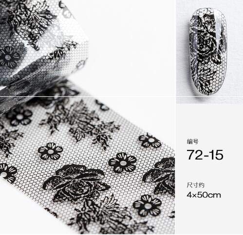 10 seal black nail foil lace black flower spring starry sky Neirudeko sticker nail art foil 50cm (11-20)