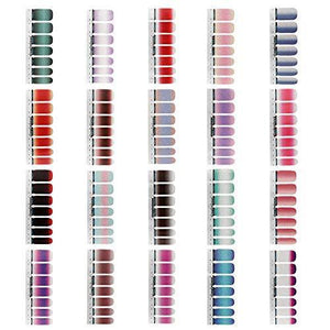 Wen18Rhyavf nail seal stick only manicure cute nail sticker 20 different fashionable glitter gradient color nail art Japanese-style fantasy fashion color nail art 20 sheets